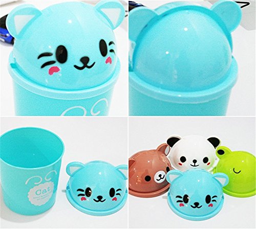 DaoRier Cubo de Basura Mini Papelera de Escritorio Escritorio de Animales de Dibujos Animados Cubierto pequeña Basura (uno para la Venta) Tamaño: 11 * 18cm