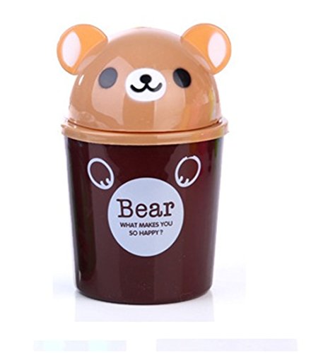 DaoRier Cubo de Basura Mini Papelera de Escritorio Escritorio de Animales de Dibujos Animados Cubierto pequeña Basura (uno para la Venta) Tamaño: 11 * 18cm