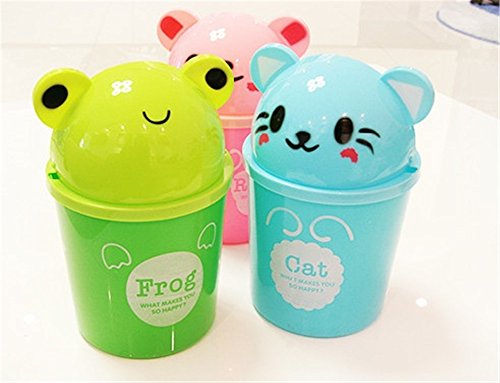 DaoRier Cubo de Basura Mini Papelera de Escritorio Escritorio de Animales de Dibujos Animados Cubierto pequeña Basura (uno para la Venta) Tamaño: 11 * 18cm