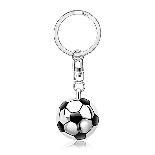 DaoRier Llavero Semiesférico de Fútbol, Cadena de Llavero, Tamaño 9,5 cm