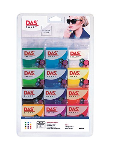 DAS Smart Pack de 12, Pasta de modelar a Base de PVC, Armonía, 31 x 18,5 x 3 cm