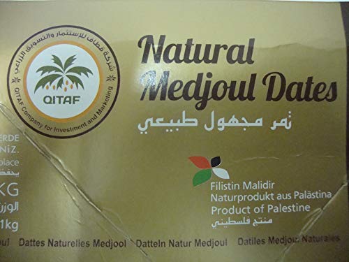 Dátiles Medjool de Palestina | 1 Kg de Dátiles de Origen Natural | Deshidratados | Sin azufre y Sin Azúcar | Frutos Secos Crudos | Veganos y Vegetarianos | Dorimed
