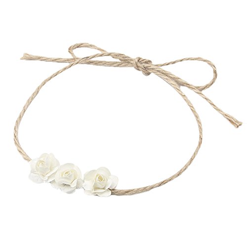 Da.Wa 1X Diadema Turbante para Bautizo Vendas Turbante Accesorios para El Pelo Beige Recién Nacido y Bebés del Pelo de la Venda Bebé