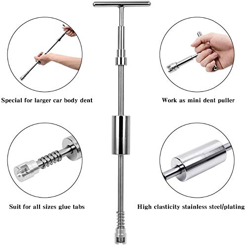 DAXGD Herramientas de reparación de abolladuras sin Pintura, Kits de reparación de abolladuras de carrocería con Herramienta de Junta de Dibujo de tracción Mixta 28pcs