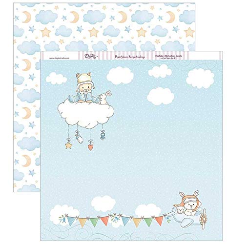 Dayka Packe de 12 Papeles Bebé en nube 30x30cm