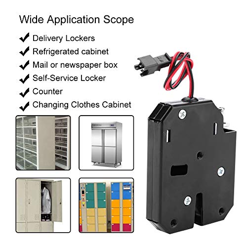 DC 12V Cerradura electromagnética cierre de control eléctrico cerradura del interruptor del cajón cerradura magnética inteligente bloqueo de autoservicio sin interruptor de detección