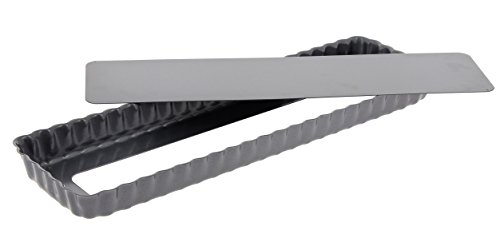 De Buyer 4708.36 - Molde para tarta (rectangular, fondo amovible, 36 cm)