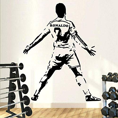 De fútbol Etiqueta de la pared Atletas de fútbol Vinilo Tatuajes de pared Papel tapiz Fanático del juego de fútbol Accesorios de decoración del dormitorio 84X106CM