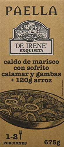 De Irene Paellas y Fideuas, Plato envasado de Paella, Arroz y Marisco - 6 unidades, 12 Raciones, Total 4050 gr.