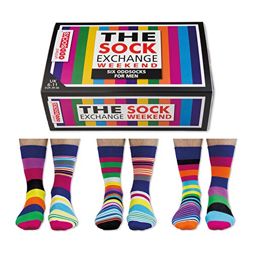 De La Marca United Oddsocks - Caja De Regalo 6 x Calcetines Coloridos Desparejados Para Hombre EU 39-46 (Weekend)