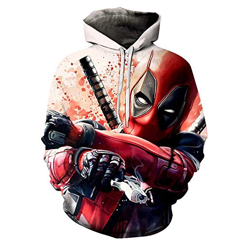Deadpool 2 Print 3D Hoodies Hombres Mujeres Avengers 3 Infinity War Sudaderas Anime Moda Chándales Chaquetas para Niños Pullover con Capucha-Wy81_XXL