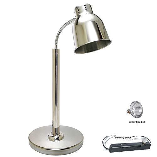 DEAR-JY Lámpara De Calor De Alimentos,Bombilla infrarroja a Prueba de explosiones,Plata lámpara Comercial de la preservación del Calor del Buffet,para hoteles y buffets,Yellowlightdimmerswitch