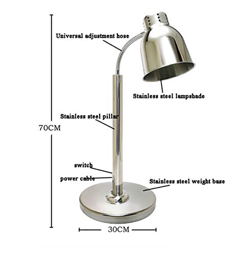 DEAR-JY Lámpara De Calor De Alimentos,Oro Rosa,Bombilla infrarroja a Prueba de explosiones,lámpara Comercial de la preservación del Calor del Buffet,para hoteles y buffets,Redlightdimmerswitch