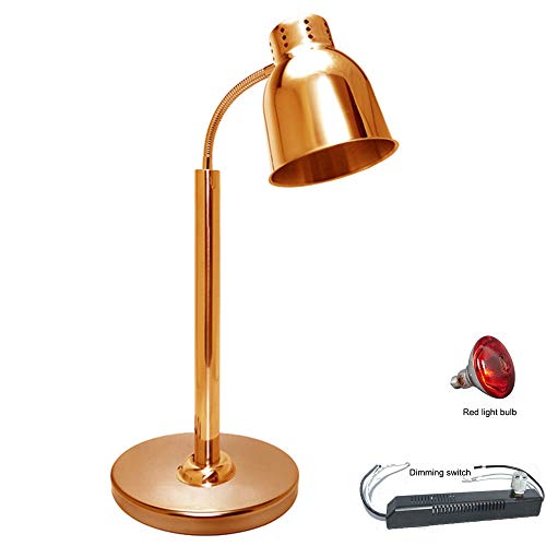 DEAR-JY Lámpara De Calor De Alimentos,Oro Rosa,Bombilla infrarroja a Prueba de explosiones,lámpara Comercial de la preservación del Calor del Buffet,para hoteles y buffets,Redlightdimmerswitch
