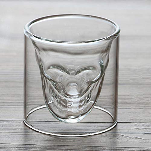 Decantador de cristal de calavera para vino, diseño transparente, botella de cristal de whisky, copas de vino 500ml+75ml