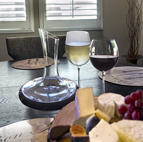 Decantador,GWCLEO Soplado a mano sin plomo cristalino aireador de vino, Crystal Pour Spout, jarra de vino tinto, vino, accesorios de vino, contiene 1800 ml de vino