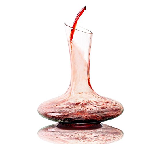 Decantador,GWCLEO Soplado a mano sin plomo cristalino aireador de vino, Crystal Pour Spout, jarra de vino tinto, vino, accesorios de vino, contiene 1800 ml de vino