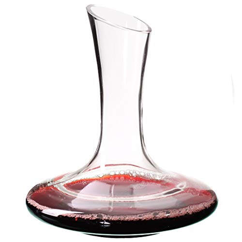 Decantador,GWCLEO Soplado a mano sin plomo cristalino aireador de vino, Crystal Pour Spout, jarra de vino tinto, vino, accesorios de vino, contiene 1800 ml de vino