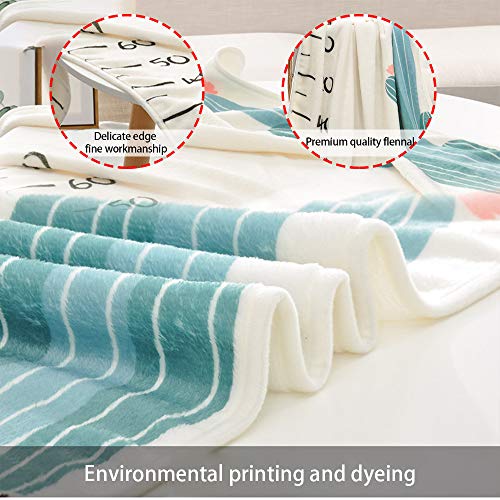 Decdeal - Manta para recién Nacido con diseño de hitos y Fondo con Tabla de Crecimiento mensual para niña y niño