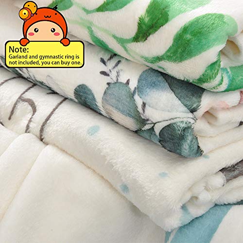 Decdeal - Manta para recién Nacido con diseño de hitos y Fondo con Tabla de Crecimiento mensual para niña y niño
