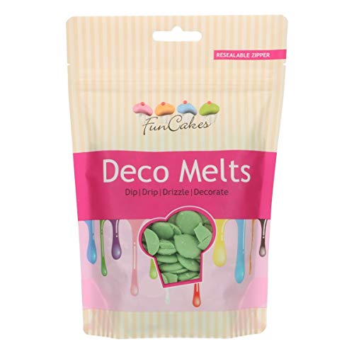 Deco Melts FunCakes, Cobertura para repostería, Green - 250 gr