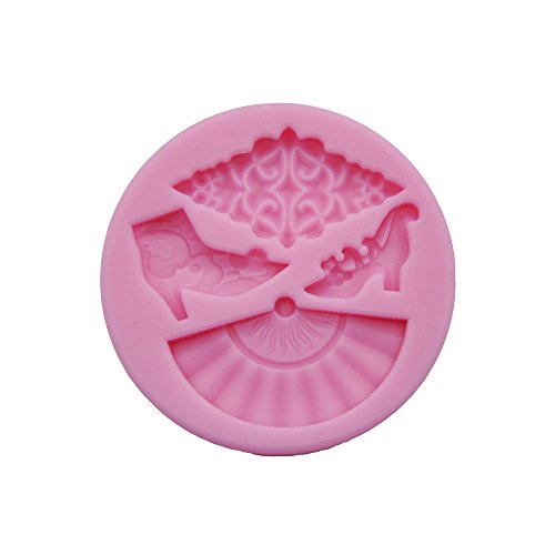 DeColorDulce Abanico Molde 3D, Silicona, Rosa, 16x10x3 cm