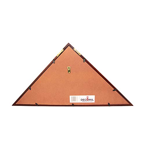 DECOMIL Air Force - Caja expositora con diseño de Bandera de Reino Unido, Color burija y embutido, con Base Plana, Madera Maciza, Acabado en Cerezo