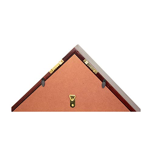 DECOMIL Air Force - Caja expositora con diseño de Bandera de Reino Unido, Color burija y embutido, con Base Plana, Madera Maciza, Acabado en Cerezo