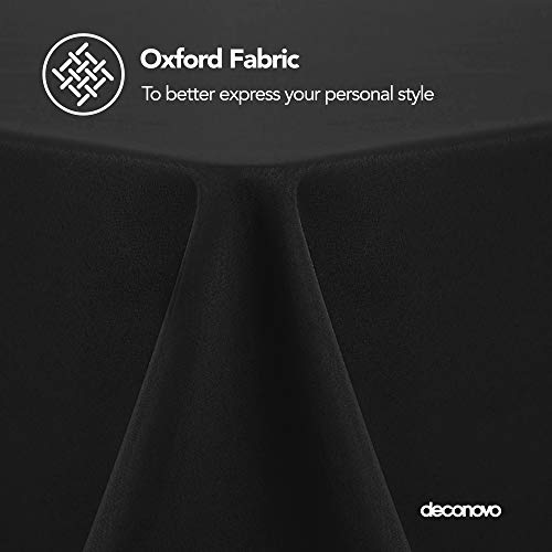 Deconovo Mantel para Mesa Rectangular de Cocina 130 x 160 cm Negro