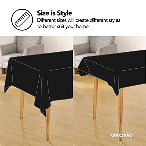 Deconovo Mantel para Mesa Rectangular de Cocina 130 x 160 cm Negro