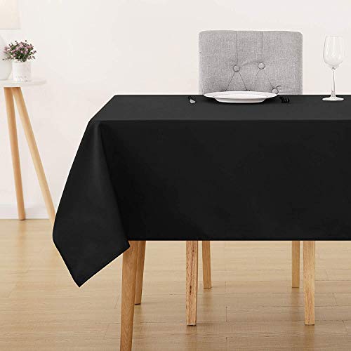 Deconovo Mantel para Mesa Rectangular de Cocina 130 x 160 cm Negro