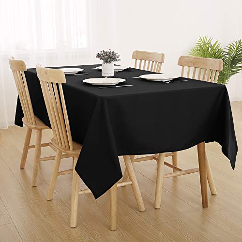 Deconovo Mantel para Mesa Rectangular de Cocina 130 x 160 cm Negro