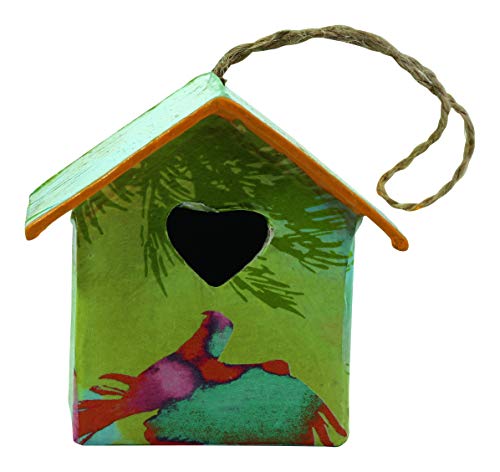 Decopatch para Colgar Papel maché diseño de Casas, 6 Unidades, marrón