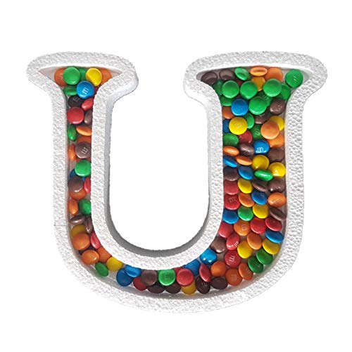 DecoPorex Letra U para Caramelos de 20Cm de Altura y 2Cm de Profundidad en poliestireno