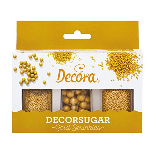 Decora Set Miniperlas Y Bastoncitos De Azúcar Oro 85 g