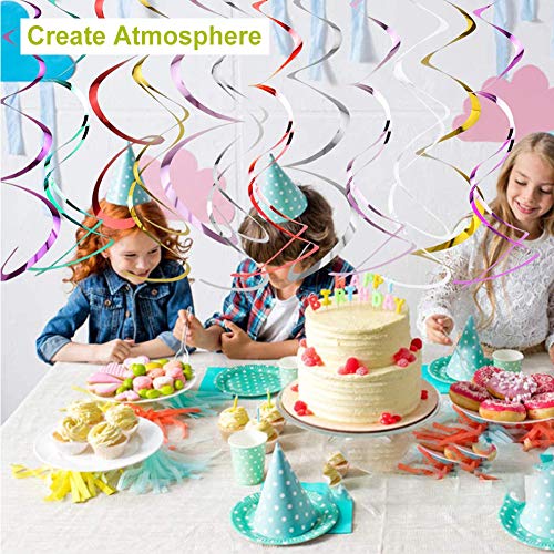 Decoración Colgante Remolinos 30pcs, Colgar Decoraciones de Remolino Adornos de Espirales Serpentinas Cumpleaños Fiesta para Decoraciones de Fiesta Bodas Fiestas de Cumpleaños Carnaval