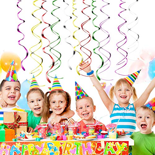 Decoración Colgante Remolinos 30pcs, Colgar Decoraciones de Remolino Adornos de Espirales Serpentinas Cumpleaños Fiesta para Decoraciones de Fiesta Bodas Fiestas de Cumpleaños Carnaval