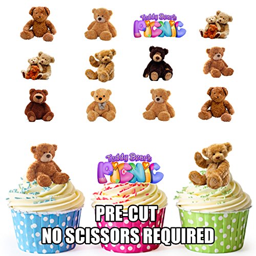 Decoración comestible con forma de ositos de peluche, para tartas y magdalenas (36 unidades)
