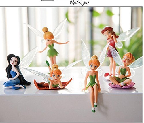 Decoración de casa de muñecas MATECam con 6 adornos diferentes en miniatura de hadas y flores para el jardín.