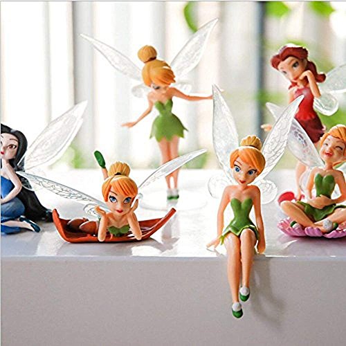 Decoración de casa de muñecas MATECam con 6 adornos diferentes en miniatura de hadas y flores para el jardín.