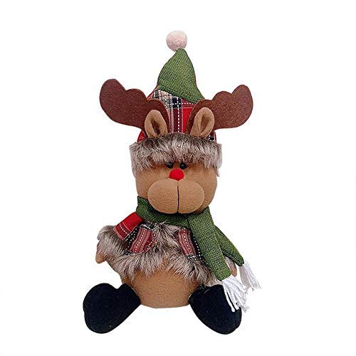 Decoración de la muñeca de Navidad de Santa Claus muñeco de Nieve Reno muñeca Ornamento Colgante de Las Decoraciones de Navidad for el hogar, Ciruela mu?ecos Navide?os XINRUIBO (Color : Chocolate)