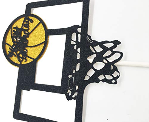 Decoración para tarta de cumpleaños, diseño de baloncesto con purpurina, ideal para el primer cumpleaños, ideal para tartas o fiestas
