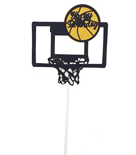 Decoración para tarta de cumpleaños, diseño de baloncesto con purpurina, ideal para el primer cumpleaños, ideal para tartas o fiestas