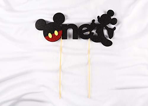 Decoración para tarta de primer cumpleaños Small ( Mickey Mouse ) - One - With Double Sided Glitter Stock