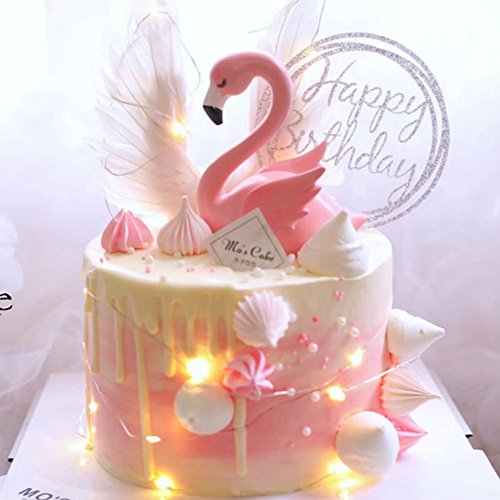 Decoración para tarta, diseño de flamenco rosa para bodas, fiestas, decoración del hogar, decoración de pasteles de San Valentín, regalo de fiesta de cumpleaños, soporte