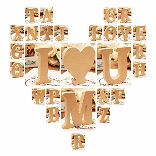 Decorativo De madera Letras, Original Color 26 Alfabeto Madera Letras para ombre Para niños Cumpleaños Fiesta Boda Casa Decoración y Cuarto, Gspirit (R)
