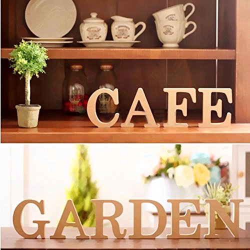 Decorativo De madera Letras, Original Color 26 Alfabeto Madera Letras para ombre Para niños Cumpleaños Fiesta Boda Casa Decoración y Cuarto, Gspirit (R)