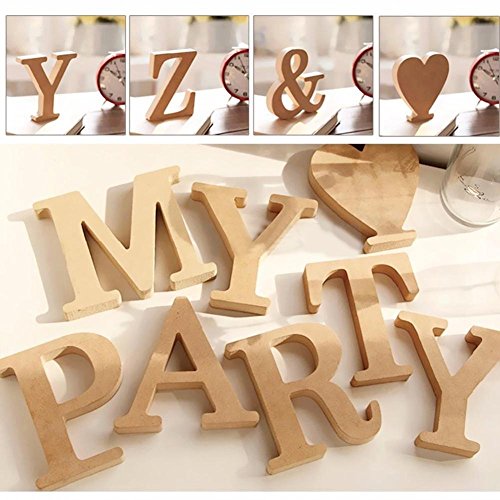 Decorativo De madera Letras, Original Color 26 Alfabeto Madera Letras para ombre Para niños Cumpleaños Fiesta Boda Casa Decoración y Cuarto, Gspirit (R)