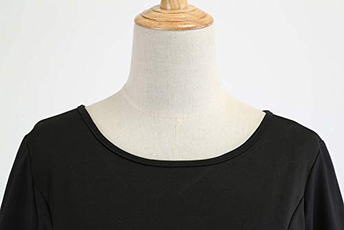 DEELIN Moda De La Mujer Negro Vintage Calabaza CráNeo Imprimir Manga Larga Noche De Halloween Fiesta De Swing Vestido De Manga Larga Vestido De Fiesta De Halloween