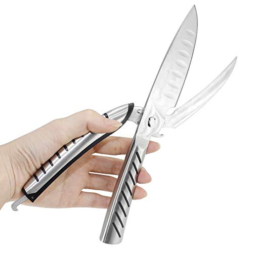 DEENOR – Tijeras de cocina multifunción, Premium Ultra material: de acero inoxidable de Sharp Cut Aves de Corral Hueso y carne, pescado y pollo tijeras. separable barbacoa cuchillo y abrebotellas.